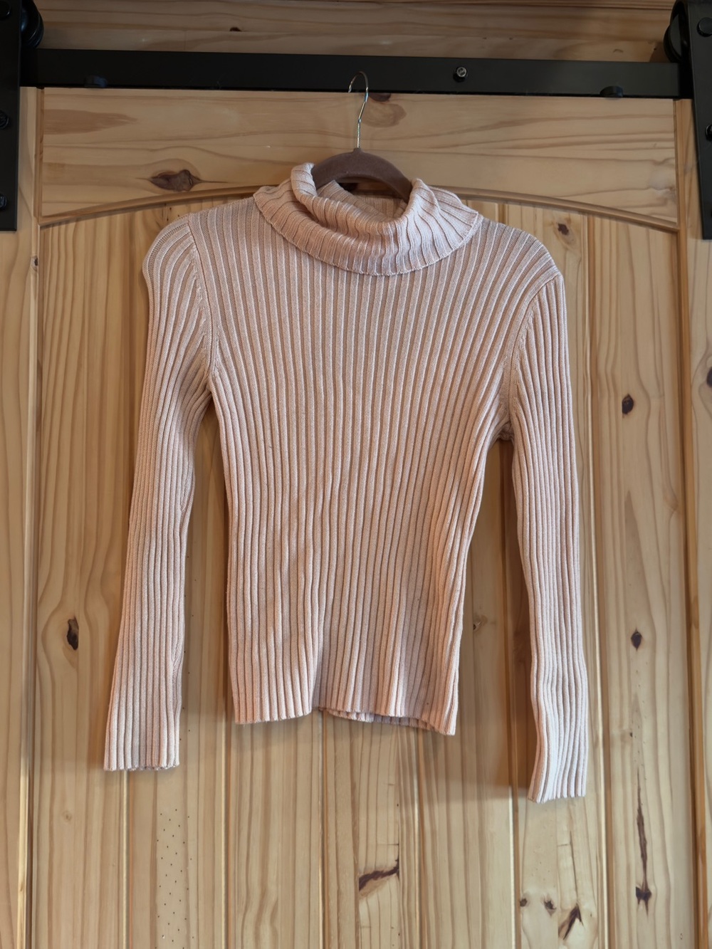 Vintage New York & Company Light Pink Ribbed Turtleneck